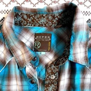 Plaid and Paisley Pearl Snap Shirt